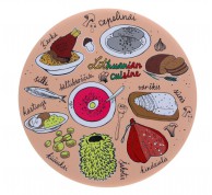Suvenyrinis apvalus magnetas Lithuanian Cuisine